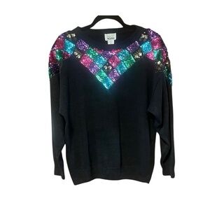 Mister Noah Vintage Sequin And Beaded Sweater